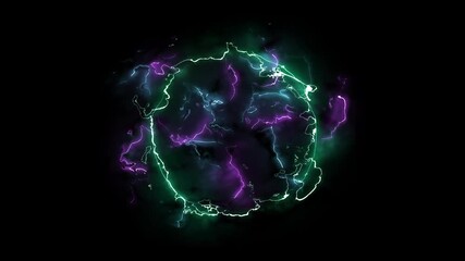 Wall Mural - abstract effect explosion electric energy shockwave ,dimensional gate, neon glow style.