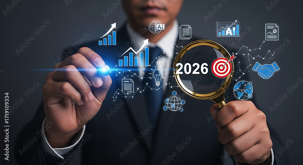 Strategic business planning and future vision of 2026 highlighting ...