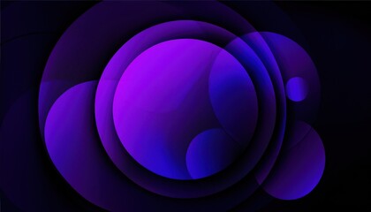 Wall Mural - abstract purple and blue glowing orbs overlapping in smooth circular patterns with soft gradients and modern futuristic design, ideal for digital background, wallpaper, or creative web design
