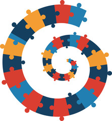 minimal puzzle spiral diversity unity business vector