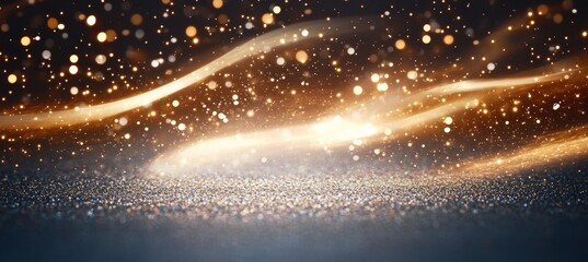 Canvas Print - radiant gold trails infuse motion with sparkling fines floating gracefully in abstract designs.