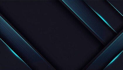 Wall Mural - futuristic dark blue diagonal lines with glowing teal accents abstract pattern for modern wallpaper or digital design background