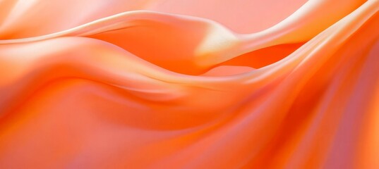 Canvas Print - fluid orange silk waves with luminous highlights and textured surface in a stunning gradient design