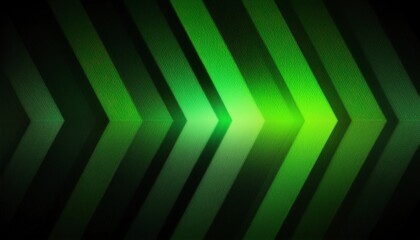 Wall Mural - vivid green chevron abstract background with glowing geometric arrows and layered neon gradients for modern wallpaper or digital banner design
