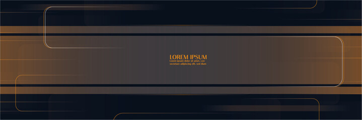 Wall Mural - Modern abstract dark blue and gold background with geometric lines for business and technology.
