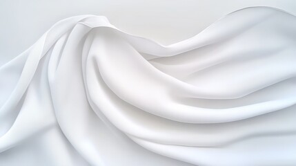 Canvas Print - elegant swirls of white fabric create soft waves for abstract texture and artistic presentations
