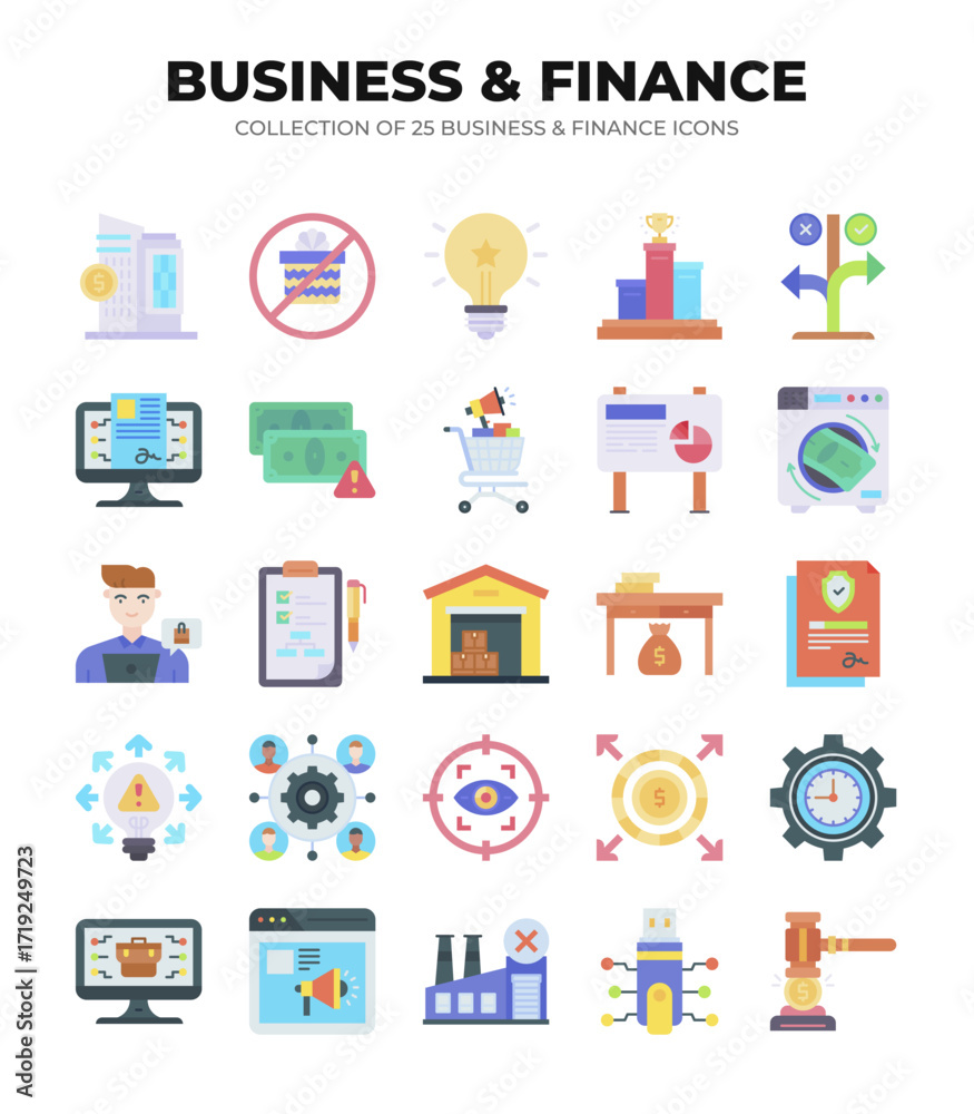Collection of 25 Business and Finance Icons