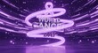 © Bias - Futuristic 3D glowing lavender ribbon spiraling around metallic text “World Cancer Day.” Cinematic wide glowing background