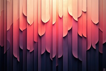 Wall Mural - Abstract layered stripes in warm, vibrant colors