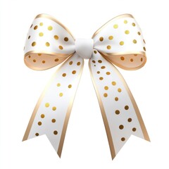 Wall Mural - white gold dot ribbon festive ribbon white.