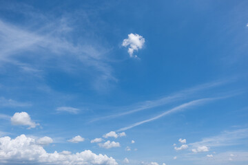 Wall Mural - clear blue sky background,clouds with background, blue sky background with tiny clouds. white fluffy