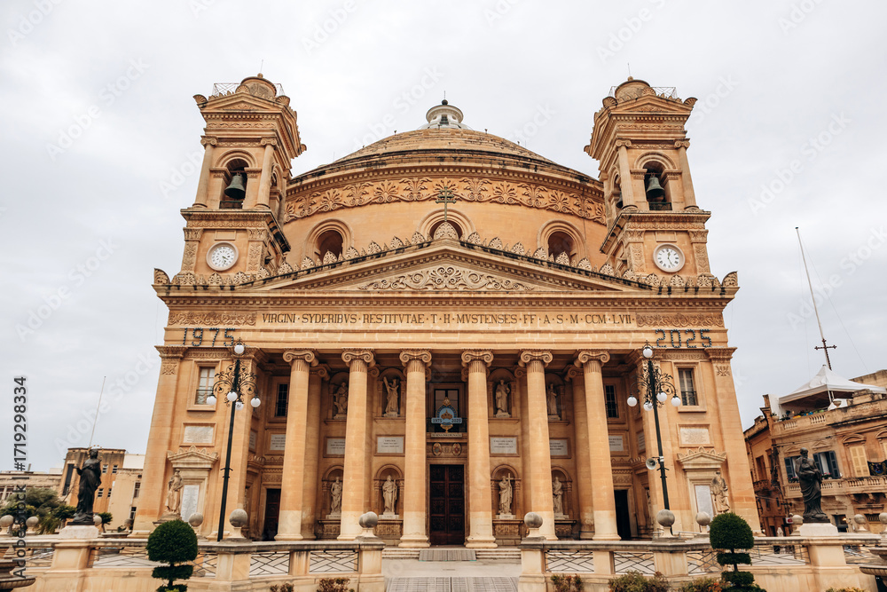Mosta, Malta - April 14, 2025: The Mosta Rotunda, also known as the ...