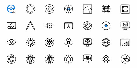 Versatile icon set perfect for web design, app development, and presentations showcasing innovation, insights, and interconnectedness with a modern touch