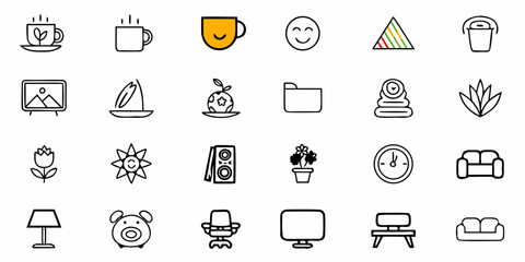 Delightful doodle vector icons showcase everyday objects and cheerful icons, great for blog decoration and fun social media content creation ideas