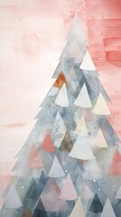 Wall Mural - Christmas tree christmas abstract painting.