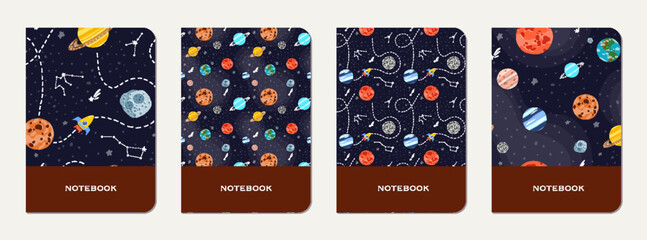 Wall Mural - Exercise book cover with constellations and