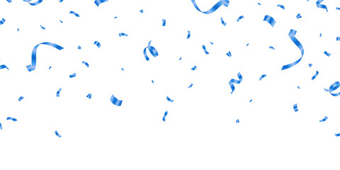 Wall Mural - Beautiful blue confetti pattern background with zigzag pattern for celebration. Festive decoration vector illustration.