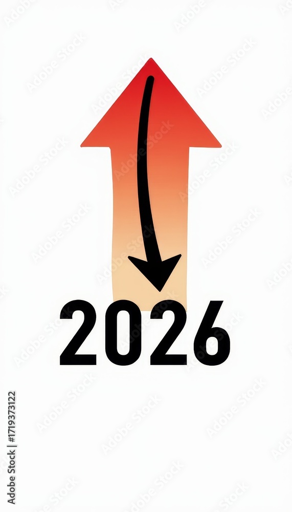 Upward Arrow with Year 2026 Highlighting Future Progress and Growth ...