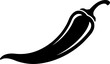 © Body - black and white vector chili silhouette on a white background
