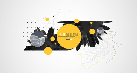 Wall Mural - Modern science and technology background. Abstract art sphere. Wireframe theme.