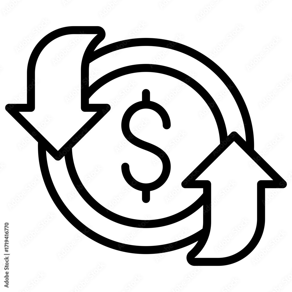 Cashflow Icon Stock Vector | Adobe Stock