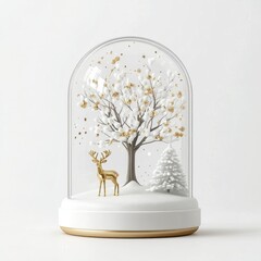 Wall Mural - snow globe christmas deer festival.
