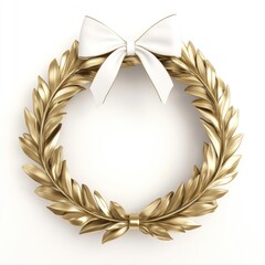 Wall Mural - gold wreath decoration festive white.