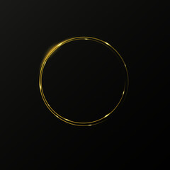 Wall Mural - Month made of gold particles.shining sparkles.Frame.Vector image of a golden sparkling circle of stardust.	
