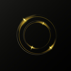 Canvas Print - Month made of gold particles.shining sparkles.Frame.Vector image of a golden sparkling circle of stardust.	
