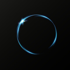 Wall Mural - Neon magic circle.Futuristic light circle for background.Light frame.Vector.Magic portal.	