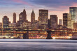 New York City on the East River at Dusk