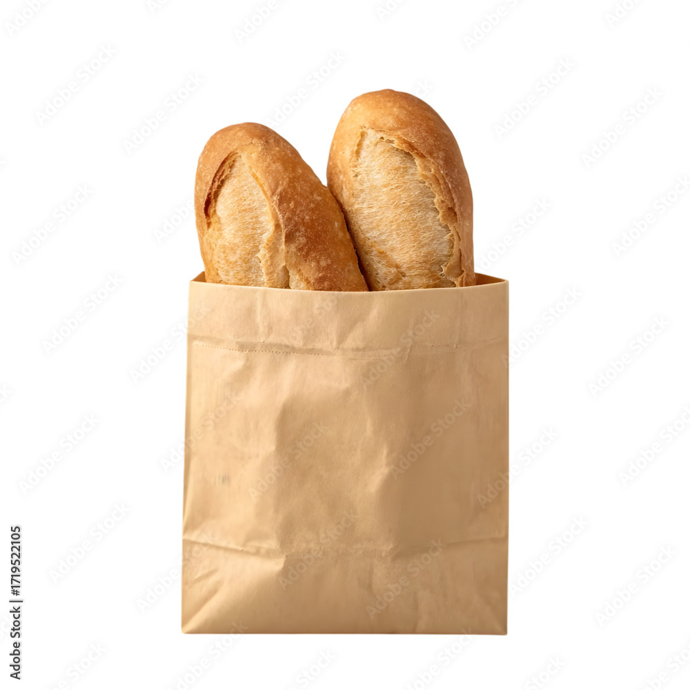 Freshly Baked Crusty Bread Loaves Inside a Brown Paper Bag Still Life ...