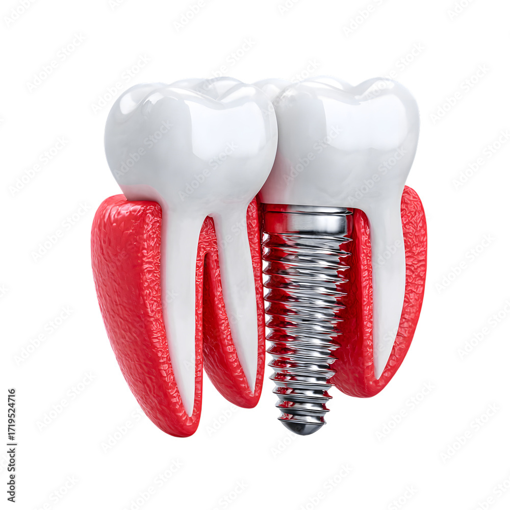 Realistic 3D Rendering Detailed Tooth and Dental Implant Model Anatomy ...
