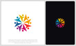 © ghiena - Abstract people colorful logo icon design minimal style illustration. community logo icon vector isolated.