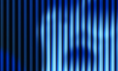 Wall Mural - Abstract background of vertical blue glowing stripes with light and shadow effects.
