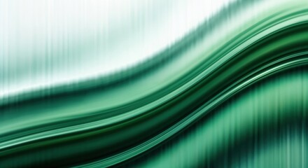 Canvas Print - an abstract digital background featuring smooth wave patterns in shades of green and teal, creating 