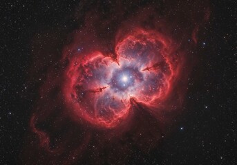 Wall Mural - Cosmic nebula displays radiant light shining brightly among many faint stars
