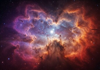 Wall Mural - Stunning nebula displays vibrant colors and intricate cloud formations in deep space exploration