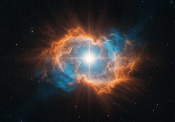 Wall Mural - Nebula glows brightly amid distant stars showcasing cosmic beauty and stunning astronomical phenomenon