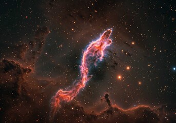 Wall Mural - Cosmic nebula glows vividly displaying intricate details against the backdrop of a starlit expansive universe