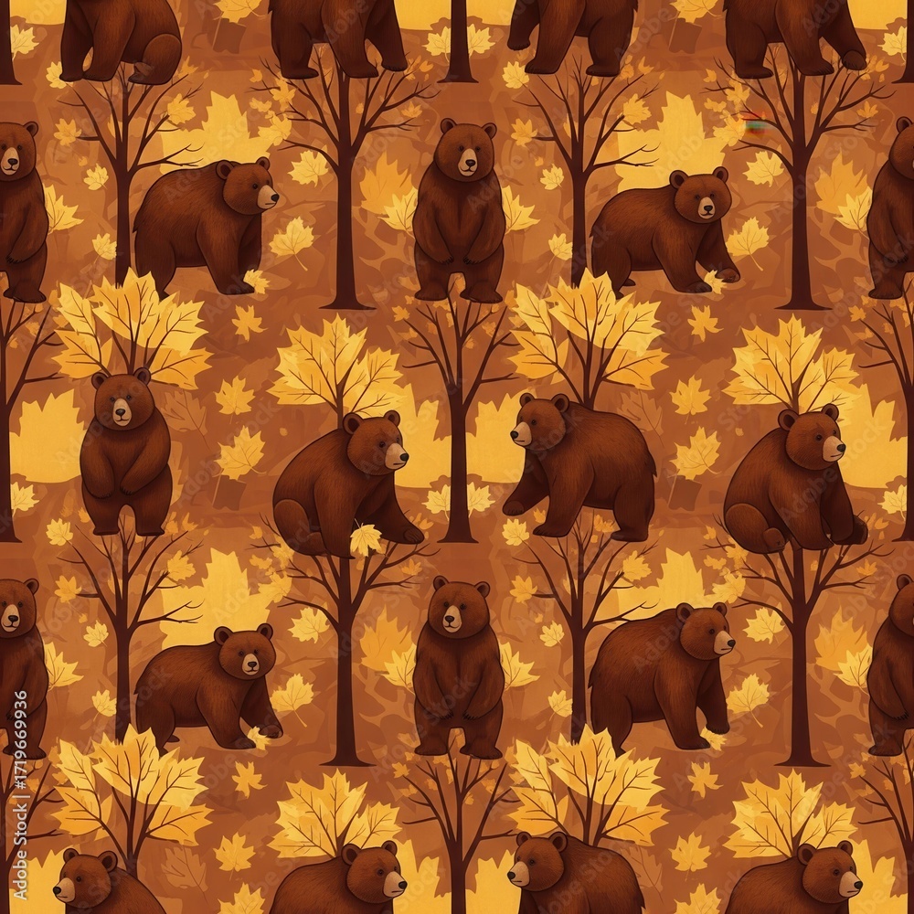 seamless pattern with bear.Seamless Pattern. for fabric, wrapping ...