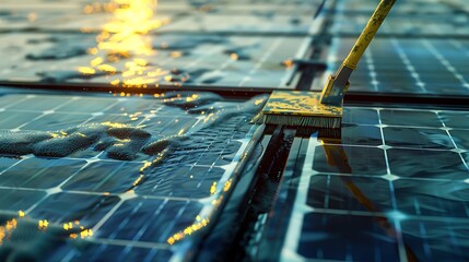 Washing Solar Panels for Clean Sustainable Energy Production