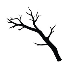 Tree branch small silhouette vector illustration