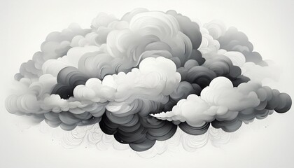 Wall Mural - abstract cloud pattern on white background
