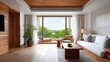 © tantawat - Spacious Suite with Natural Wood Finishes and Large Windows