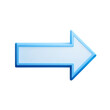 © Felippe Lopes - A sleek and modern blue arrow pointing right Directional symbol with a gradient border against a solid transparent background Navigational icon