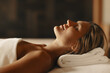 © Jacob Lund - Woman enjoying a relaxing facial treatment at a luxurious spa salon