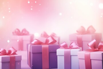 Wall Mural - Cute flat icon of gifts gradient background backgrounds pink illuminated.