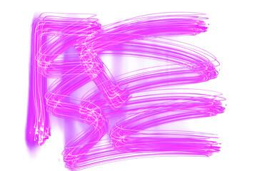 Wall Mural - Abstract pink light overlay effect light trail leak design element isolated on transparent background