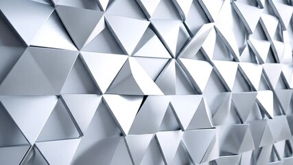 Silver Triangles Wall Art Surface Structure Geometric Shape Patterns Abstract Design Background Cool Tone and Unique Angular Forms Perspective Close Up
